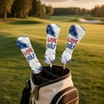 thumbnail image 5 of Yuyamidu Love to Golf Print Golf Headcovers, Waterproof PU Leather Golf Head Covers for Hybrid Fairway Driver American Flag Golf Head Protective Cover, 5 of 7