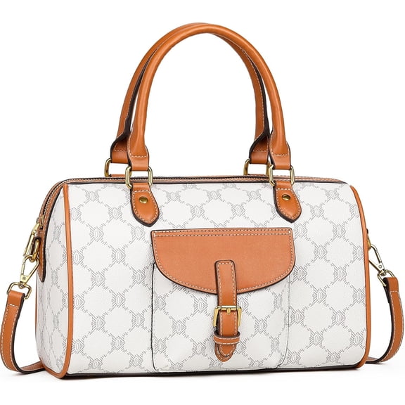Barrel Bag for Women - Vegan Leather Purses and Handbags Satchel Bags for Women, Ladies Top Handle Handbags