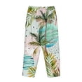 thumbnail image 5 of Disketp Watercolor Palm Tree Print Women'S Comfy Pajama Pants Casual Drawstring Palazzo Lounge Wide Leg Pants, 5 of 9