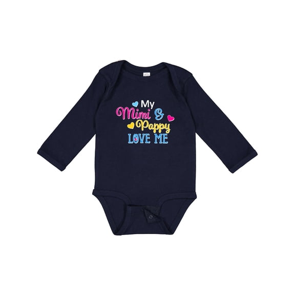 Inktastic My Mimi and Pappy Love Me with Hearts Boys or Girls Long Sleeve Baby Bodysuit