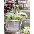 thumbnail image 5 of Outdoor Tablecloth with Umbrella Hole for Patio/Picnic/Party/Camping, Green Pink Monstera Leaves Waterproof Table Cloth Round Cover Washable, Summer Botanical Tropical (Dia 54"), 5 of 9