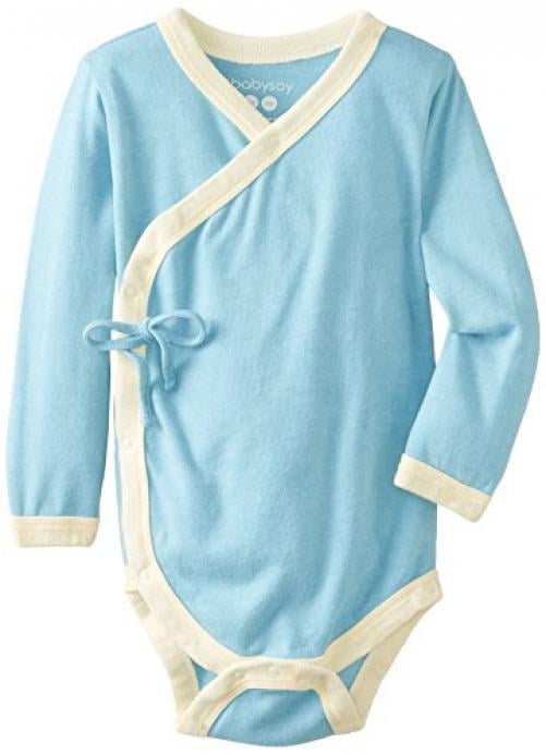 Baby Soy Long Sleeve Kimono Bodysuit Onesie (1218 months, ocean