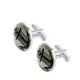 thumbnail image 2 of PhooArto Men's Classic Stainless Steel, Vintage Wooden Board Brown Anchor Cufflinks Business Wedding Shirts, Silver, 2 of 7