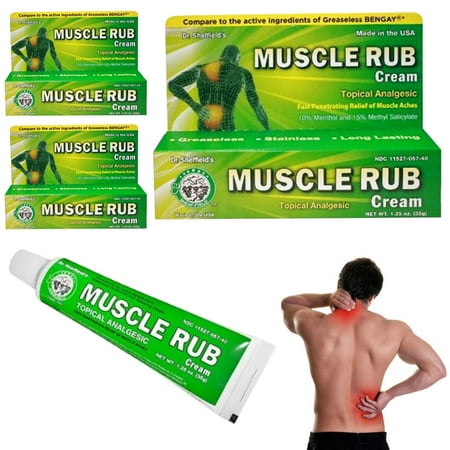 3 X Pain Relief Muscle Rub Cream Headache Sore Workout Menthol Sprain (Best Muscle Pain Relief Rub)