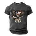 thumbnail image 4 of Yghzkop Patriotic Graphic T-Shirt for Men USA Flag 4th July American Independence Day Bald Eagle Print Shirt Athletic Fit Round Neck Quick-Dry Short Sleeve Top for BBQ Party Firework Show, 4 of 5
