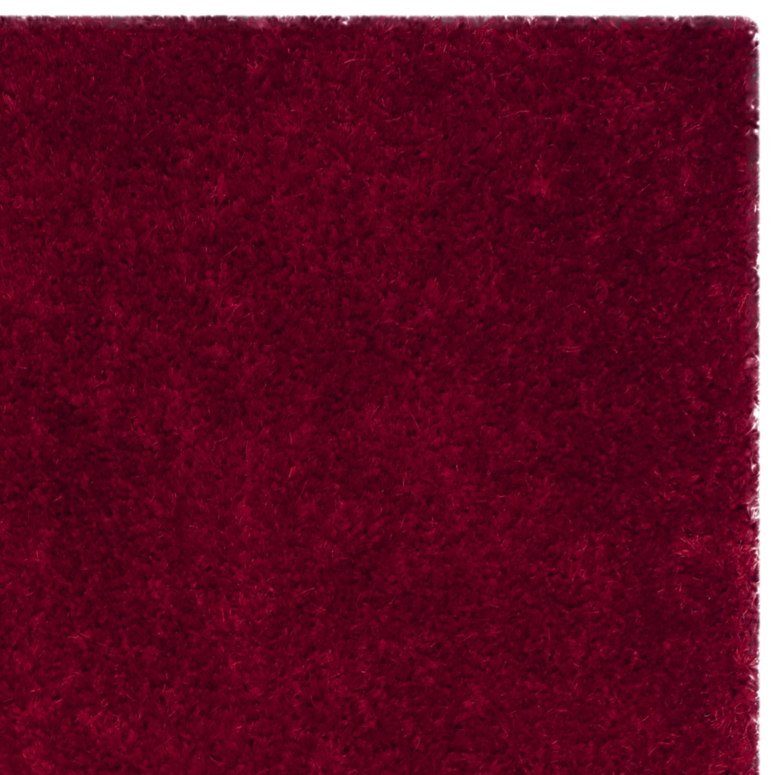 SAFAVIEH Luxe Paxton Solid Plush Polyester Shag Area Rug, Red, 5' x 8'
