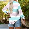 thumbnail image 4 of Qepwscx Casual Womens Long Sleeve Button Up Tops Stripe Print Collar Neck Shirts Going Out Tops T-Shirts Blouses Fall Spring Sweatshirt Basic Tees Loose Fits for Women, 4 of 6