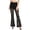 Black, variant on Women High Waisted Flared Lace Pants with Split Hem Double Layer Elastic Waistband Trousers Floral