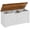 Brown and White Wood Grain, variant on HOMCOM Storage Chest for Living Room, Storage Bench, 39.4"W, Black