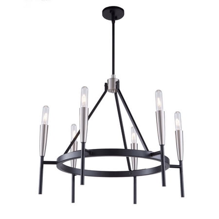 

Artcraft AC11416 Contemporary Modern Six Light Chandelier from Flute collection in Black finish 28.00 inches