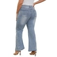 thumbnail image 6 of VipHoney High Waist Flare Cut Embroidered Panels Jeans Women's Plus Size, 6 of 7