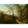 thumbnail image 2 of Willem de Heusch 18x14 Gold Ornate Wood Frame and Double Matted Museum Art Print Titled - Mountainous Landscape in Italy, 2 of 4