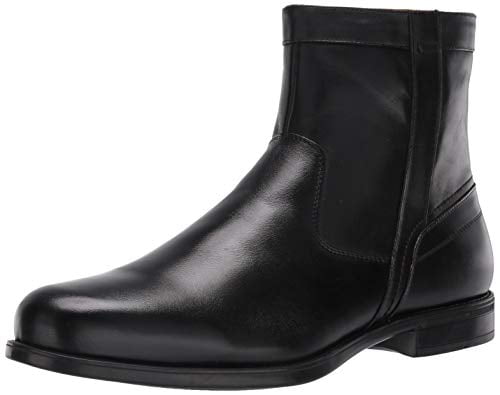 Florsheim Mens Medfield Plain Toe Zip Fashion Boot Black 9.5 Wide US