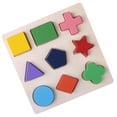 thumbnail image 1 of Wooden Geometric Shapes Montessori Puzzle Sorting Math Bricks Preschool Learning Educational Game Baby Toddler Toys For Children, 1 of 8