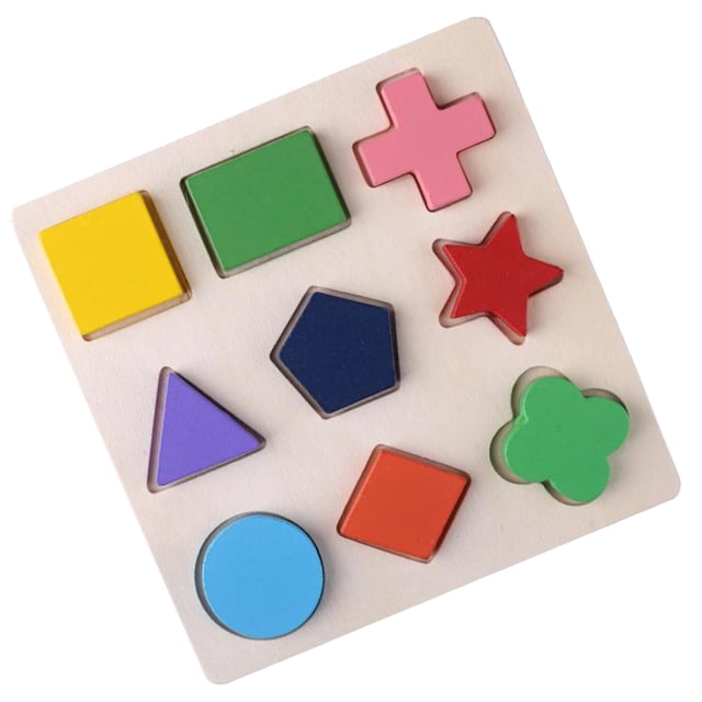 Wooden Geometric Shapes Montessori Puzzle Sorting Math Bricks Preschool Learning Educational Game Baby Toddler Toys For Children