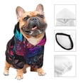 thumbnail image 3 of Goofa Artistic Colorful Bird Pattern Small Dog Sweater Hoodies Pet Grey Hooded Soft Fleece Sweatshirts with Pocket Fall Winter Puppy Cat Sweaters Warm Clothes-Medium, 3 of 8