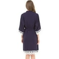 thumbnail image 3 of MR & Mrs Right Kimono Robes for Woman Cotton Bride and Bridesmaid Robes,Wedding Party -Navy Blue Color, 3 of 3