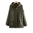 thumbnail image 7 of Htigea Fall Jackets for Women Full Zip Up Hooded Coat Lightweight Outdoor Active Jacket with Pockets Green XL, 7 of 7