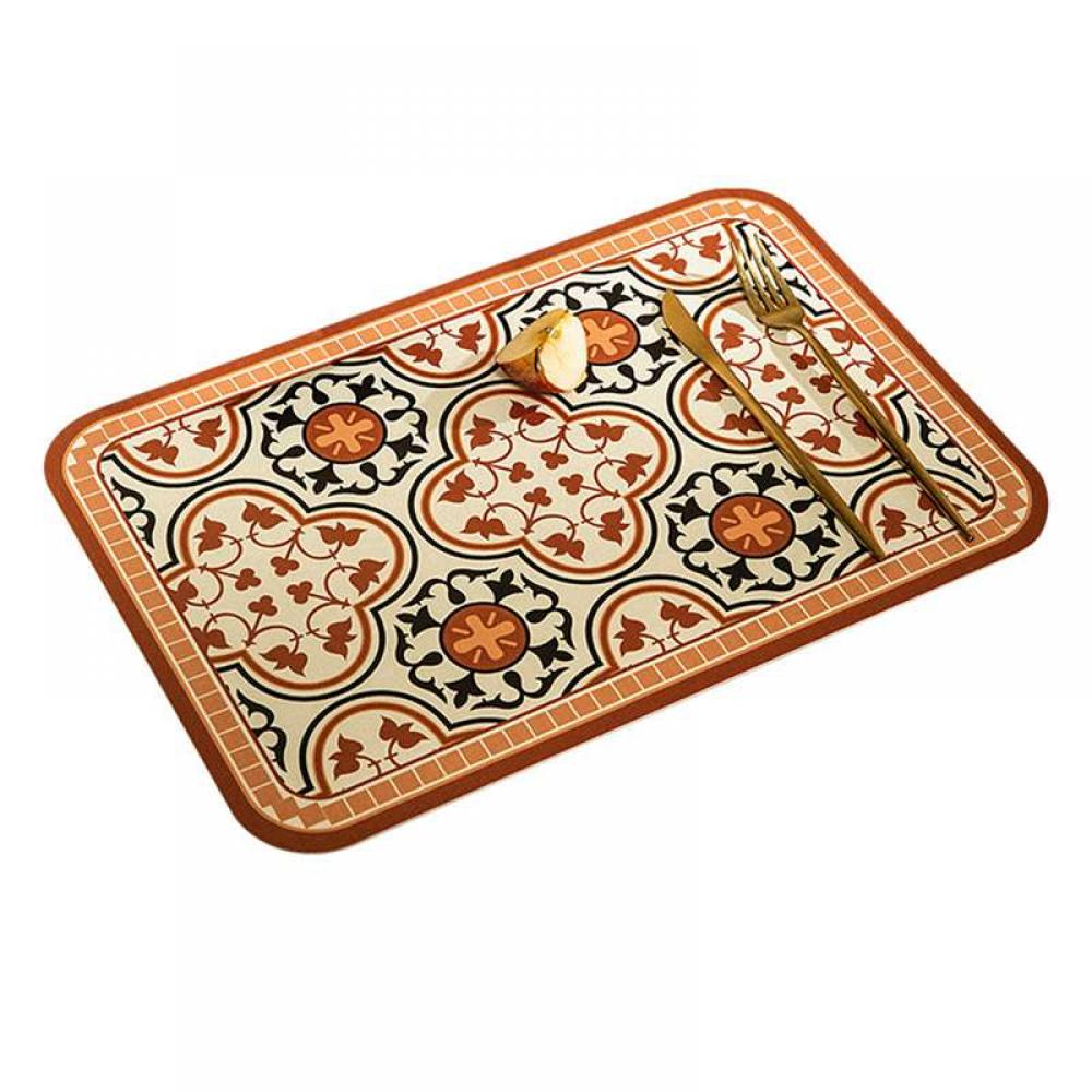 Lorddream Vintage Luxury Faux Leather Placemats,PU Table Mats NonSlip