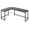 thumbnail image 1 of Vinsetto 66 Inch L-Shaped Computer Desk Large Size Corner Table PC Laptop Study Workstation, for Home Office, Black, 1 of 10