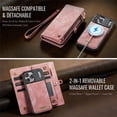 thumbnail image 6 of CaseMe Leather Case for iPhone 17 Pro,2 in 1 Detachable Wallet Case with 8-Card Holder Zipper Bills Slot,Magnetic Shockproof Flip Leather Cover Zipper Pocket Phone Cases,Pink,For iPhone 17 Pro, 6 of 11