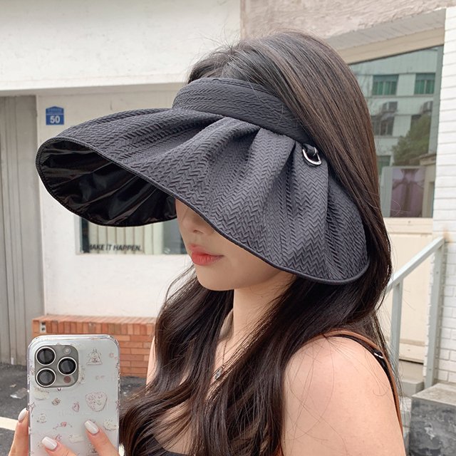 LinYooLi Sunshade Hat For Women, UV Protection, Summer Cycling, Sun Protection, Thin Brimmed Hat, Face Covering, Hollow Top Shell Hat