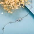 thumbnail image 4 of Tobilleras Para Mujer Tobillera De Plata De Ley 925 Para Mujer Pulsera De Tobillo Con Corazón Infinito Chapado En Oro Blanco Encanto De Amor Pulsera Grande Ajustable Gi, 4 of 5