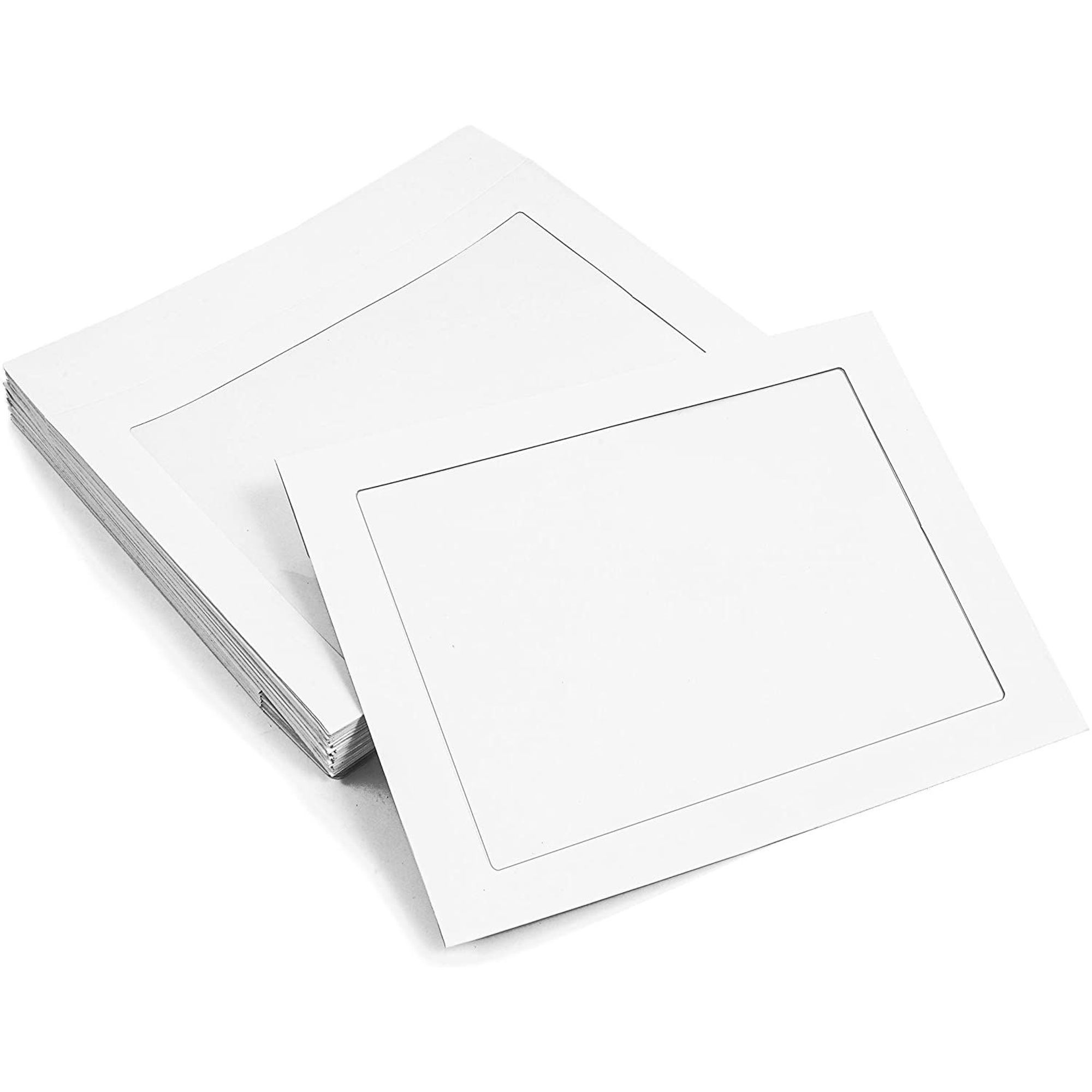 50Pack White Envelopes with Full Clear Window for Photos Catalog
