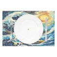 thumbnail image 2 of Ryvnso Placemats Set of 4 Wave Dining Mats Heat-Resistant Non-Slip Washable Table Mat, 2 of 8