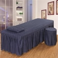 thumbnail image 1 of de de SPA Ropa - Azul oscuro-l perfecl Hoja de cenefa de mesa de masaje, 1 of 7
