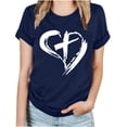 thumbnail image 1 of Blusas de Manga Corta para las Mujeres Imprimir Cuello Redondo Camiseta, Blusa Clásica Vintage para la Primavera Y el Verano, 1 of 4