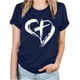 thumbnail image 2 of Fiudx Ofertas Flash Del Día Tops con Estampado de Moda para Mujer, Blusa de Manga Corta con Cuello Redondo, Camisetas, 2 of 4