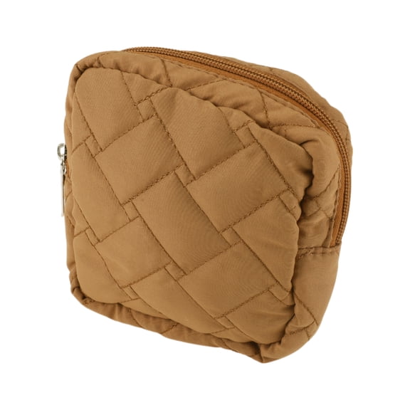 Unique Bargains 1 Pc Lady Portable Square Lipstick Bag for Outdoor Activities Deep Brown