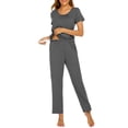 thumbnail image 4 of Avidlove Maternity Nursing Pajama Sets Labor Delivery Pjs Louge Set Breastfeeding Pajamas Short Sleeve Top & Pants Pregnancy Sleepwear Set, 4 of 9