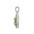 thumbnail image 2 of Sterling Silver Rhodium-Plated Peridot Pendant, Pear-Shaped with Round Accents, 2 of 6