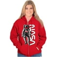thumbnail image 3 of Retro Astronaut NASA Worm Logo Zip Up Hoodie Men's Women's Brisco Brands S, 3 of 6