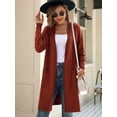thumbnail image 4 of BeautyIn Women's Knit Cardigan Sweaters Long Open Front Two Pockets, 4 of 6
