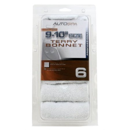 1PK Carrand 45401AS AutoSpa Cotton Terry 9 -10  Polish Bonnet  6 Pack