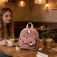 thumbnail image 6 of Retro Corduroy Backpack for Women, Cute Bowknot Casual Travel Daypack, Lightweight Large Capacity Campus Bag with Vintage Style for Daily Commute, 6 of 6