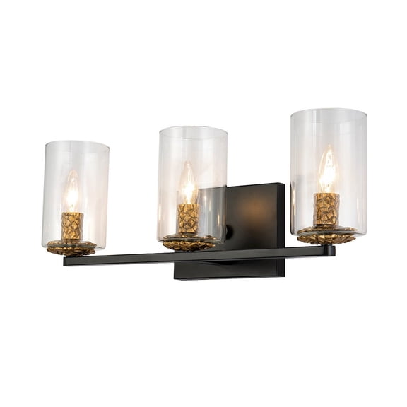 Lucas McKearn Bolivar 3-light Metal Bath Vanity Light in Matte Black