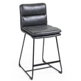 thumbnail image 5 of Set of 2 Baxter White Boucle Fabric Counter Stool with Black Iron Legs, 5 of 8