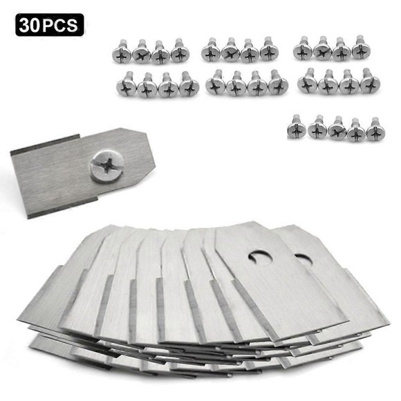 30Pcs for Husqvarna Lawn Mower Stainless Steel Replacement Cutting Blades, 35x18mm - Silver