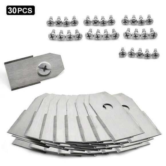 30Pcs for Husqvarna Lawn Mower Stainless Steel Replacement Cutting Blades, 35x18mm - Silver