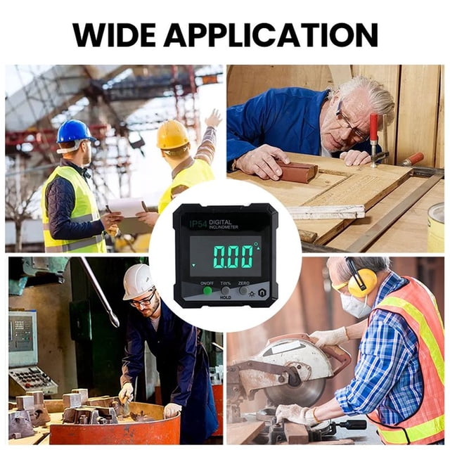 COM1950s Digital Level Box Angle Gauge: Digital Protractor Angle Finder Angle Meter Inclinometer Bevel Box Angle Measuring Tool