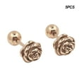 thumbnail image 4 of Qarigey Pendientes de 5 piezas para mujer y niña, aretes redondos de acero de titanio, para regalo, accesorios de joyería exquisitos Ropa, zapatos y accesorios Miscelánea bola de oro rosa Qarigey AP009678-09B, 4 of 6