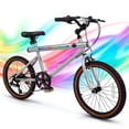 thumbnail image 1 of Costway 20 Inch LED-lit Cycling Bike with 2 Speakers, Ambient Lights, Wireless Connection Silver, 1 of 10