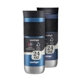 thumbnail image 3 of Contigo SNAPSEAL - Taza de viaje de acero inoxidable con agarre (20 oz), color azul ma&iacute;z transparente satinado y bayas medianoche, 3 of 6