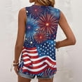 thumbnail image 5 of 250th Anniversary Shirts for Women Patriotic Print Sleeveless Square Neck Celebration Tunics Comfy Regular Fit Summer Workwear Shirts,M,#01 Dark Blue, 5 of 5