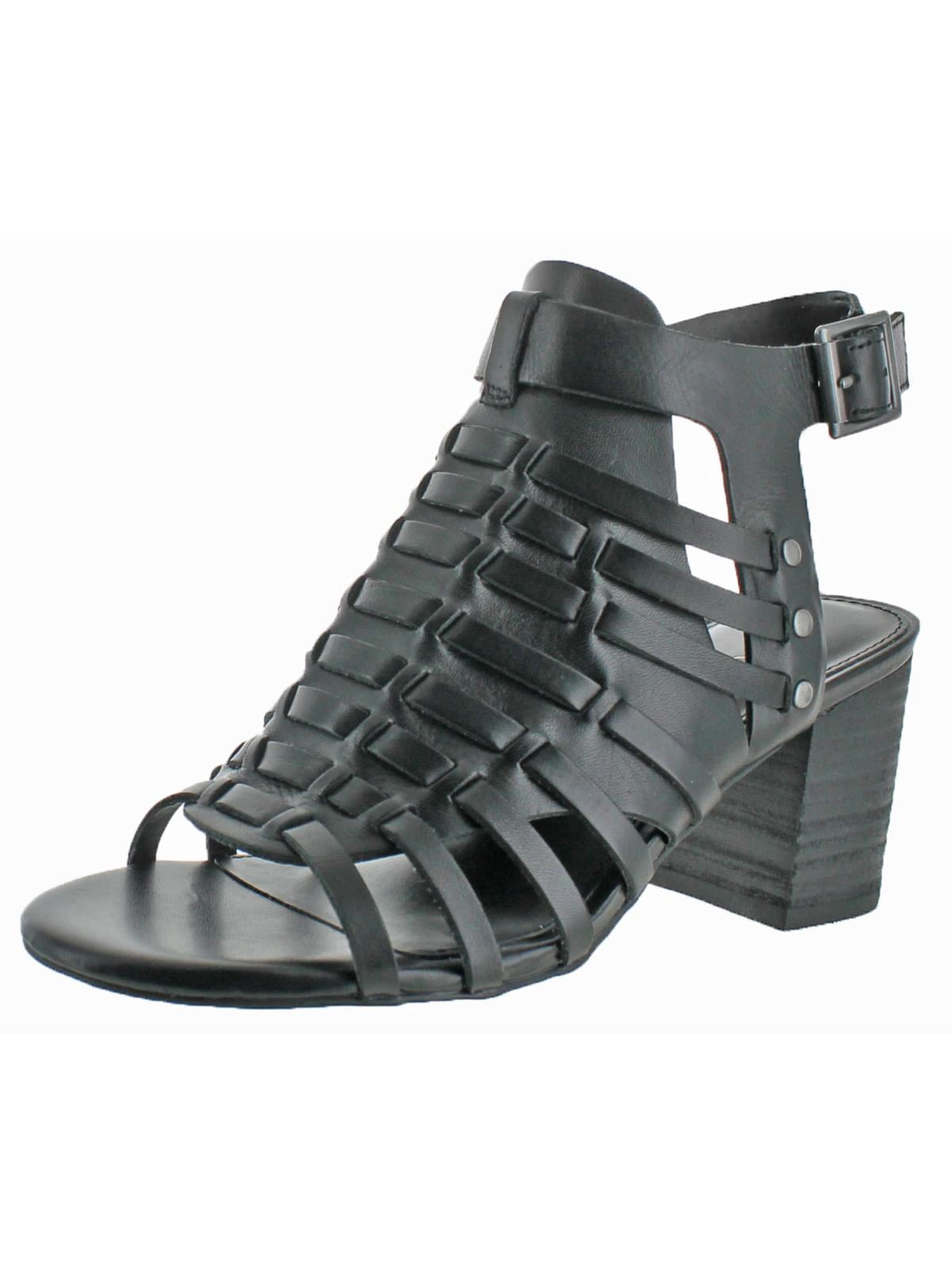 Very Volatile Vertical Womens Leather Ankle Strap Sandal Shoe Black Size 8 - Walmart.com