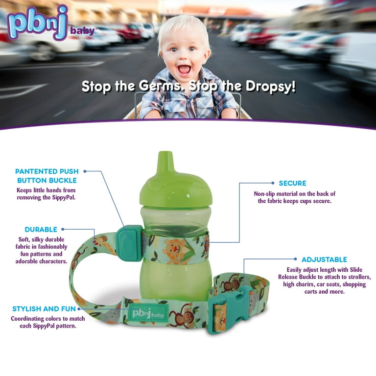 PBnJ Baby SippyPal Sippy Cup Holder Strap Leash Tether (Jungle